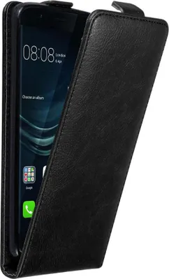 Produktbild von Cadorabo Hülle für Huawei P9 Schutz Hülle in Schwarz Flip Etui Handyhülle Case Cover