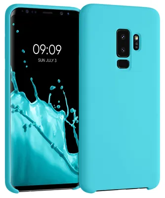 Produktbild von kwmobile Handyhülle für Samsung Galaxy S9 Plus Hülle - Case Silikon - Kabelloses Laden - Schutzhülle Cover in Meerblau