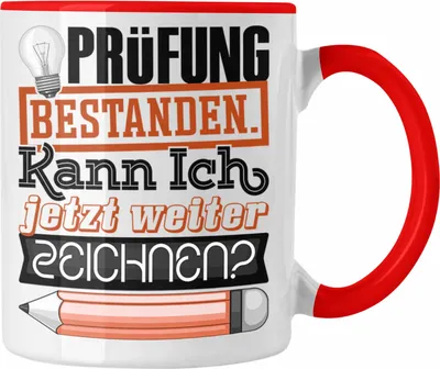 Produktbild von Trendation - Bachelor Master Prüfung Bestanden Geschenk Tasse Studium Prüfung Bestanden Kann Ich Jetzt Weiter Zeichnen Künstlerin (Rot)