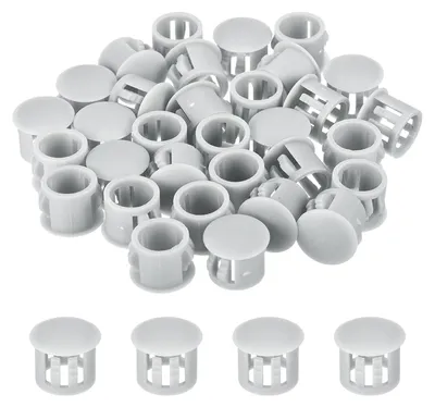32 Stück 11 mm Kunststoff-Gatstops, lichtgrau, für Möbel und Schränke