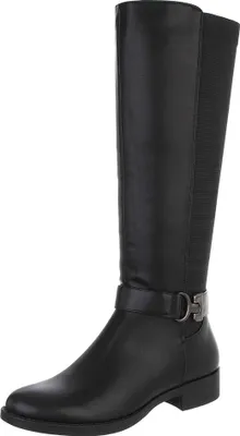Produktbild von Ital-Design Damen Stiefel Leicht gefüttert Textiloptik, Lederoptik Flache Stiefel 90110011 Schwarz Gr.  36