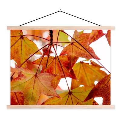 Produktbild von MuchoWow® Textilposter Herbstzweige - Blätter - Jahreszeiten - Landleben 40x30 cm mit holzfarbenen Rahmen - Bilder