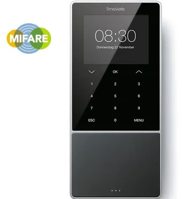 Produktbild von Safescan 125-0635, Schwarz, Passwort, Smart card, TFT, 8,89 cm (3.5"), 1,2 GHz, 256 MB