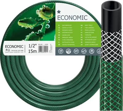 Zdjęcie produktu dla Wąż Ogrodowy do Wody 3 Warstwowy z Oplotem 1/2" 15m Mocny ECONOMIC CELLFAST