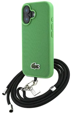 Zdjęcie produktu dla Etui Lacoste Iconic Crossbody Cord do iPhone 16 zielony