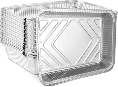 Produktbild von Aluminium Grillschalen 2250 ml, 50 Stück, 31,5 x 21,5 x 5 cm, für Grill