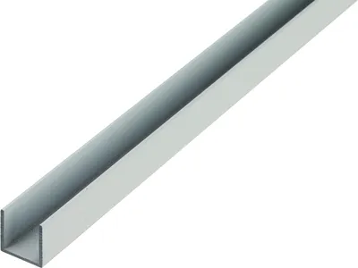 Obrázek produktu pro Alberts U-profil | Hliník, přírodní | 1000 x 10 x 10 mm | Sada 9 kusů | Sada 9 kusů