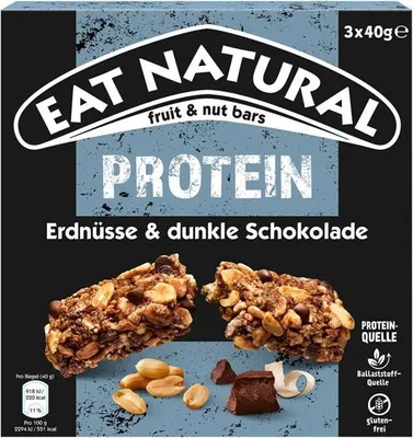 Produktbild von Eat Natural fruit & nut bars Protein Erdnüsse & dunkle Schokolade 3x40g