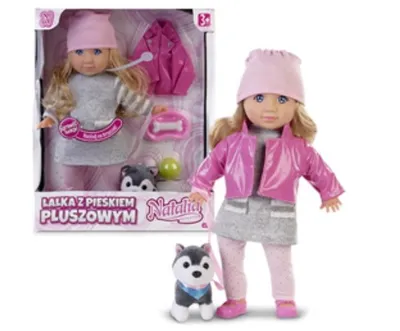 Image de Natalia avec chien en peluche 35cm 121661