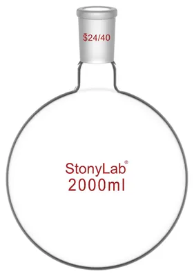 Rundkolben 2000 ml, Borosilikatglas, 24/40 NS, kurzer Hals