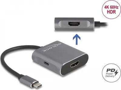 Produktbild von DELOCK USB Type-C Splitter zu 2 x HDMI MST mit USB Type-C