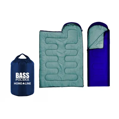 Produktbild von Kapuzenschlafsack, 2-in-1-Reisedecke, Blau