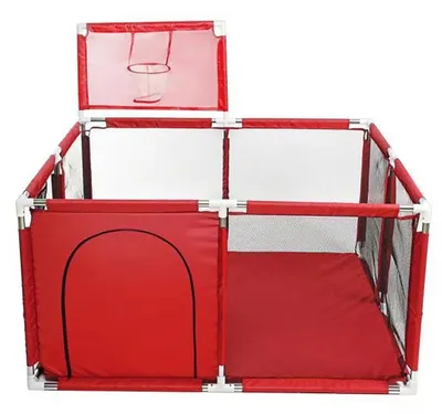 Image de Aire de jeux, coussin de sécurité, piscine à balles intégrée, carré rouge
