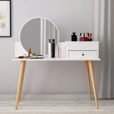 Produktbild von Skye Decor, Angel - White, Schminktisch, Weiß, 100 % MELAMINBESCHICHTETE SPANPLATTEN, 120 x 60 x 96 cm