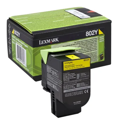 Zdjęcie produktu dla Lexmark 802Y, 1000 stron(y), Żółty, 1 szt.
