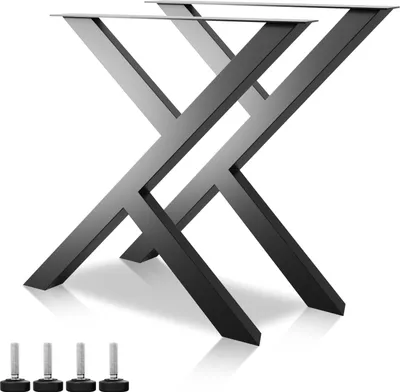 Produktbild von MetaloPro 2 Stück Tischbeine-Metall Schwarz 72cm