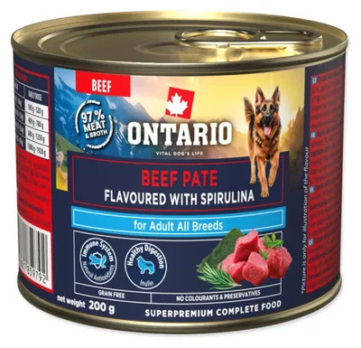 Productafbeelding van Konzerva Ontario Adult, rundvleespaté met spirulina, 200g