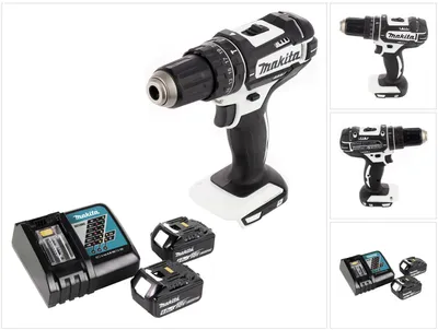 Immagine prodotto di Trapano avvitatore a percussione a batteria Makita DHP 482 RGW 18 V 62 Nm + 2 batterie da 6,0 Ah + caricabatterie
