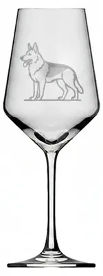 Produktbild von Weinglas Gravur Schäferhund Lasergravur 350ml spülmaschinenfest Geschenk für Liebhaber