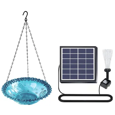 Produktbild von Solar Springbrunnen Vogelbad – 24 cm Schale, 4 Sprühmodi, wetterfest, einfache Montage, dekorativ für Garten & Outdoor Bereich