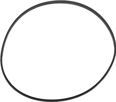 A black rubber ring on a white background.