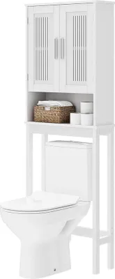 Produktbild von Famanu Badregal mit 3 Ablagen - Verstellbare Höhen - 60 x 20 x 170 cm - Weiß