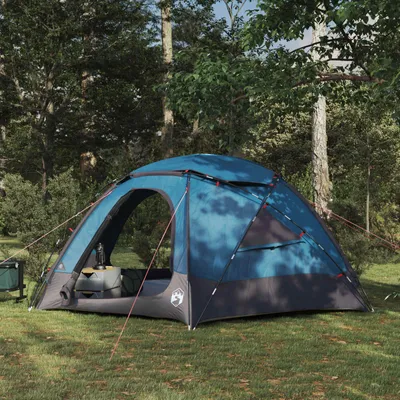 Produktbild von Kuppelzelt mit abnehmbarem Regenfly Blau 4-Personen - Campingzelte DE767