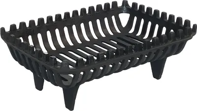 Productafbeelding van Relaxdays, vuurkorf voor open haard, afmetingen: 18 x 46 x 31 cm, massief, zwaar, vuurkorf met poten, gietijzer, zwart