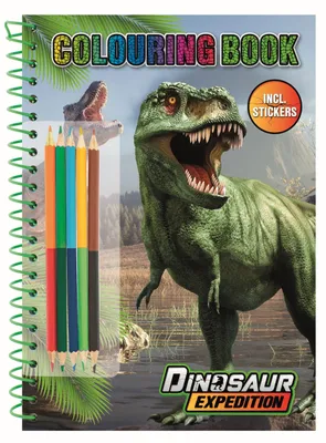 Obrázok produktu pre Kolorowanka Dinozaur z kredkami - zestaw kreatywny dla dzieci