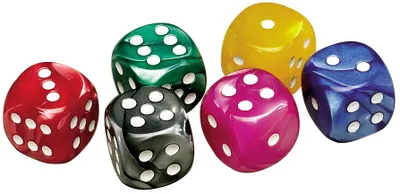 Produktbild von Würfel Set 22mm, 25 Augenwürfel, bunt, 6-seitig, seidig matt