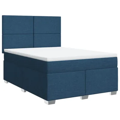 Produktbild von Boxspringbett mit Matratze Blau 140x190 cm Stoff