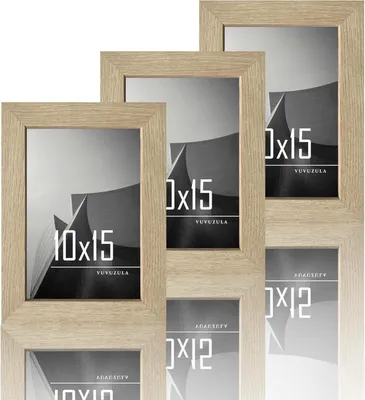 Zdjęcie produktu dla Ramka na zdjęcia 10x15cm Drewniana ramka na zdjęcia 4x6 cali Naturalny Zestaw 3 Beżowy