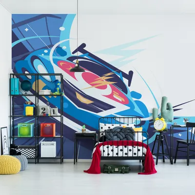 Produktbild von Muralo XXL Vlies FOTOTAPETE Auto Rennstrecken Comics (B) 152,5 cm x (H) 104 cm Tapete Wandtapete WOHNZIMMER SCHLAFZIMMER 4805