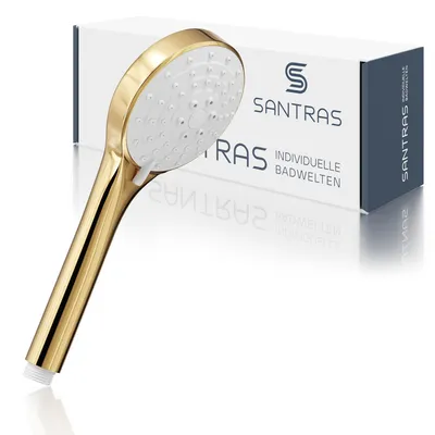 Produktbild von SANTRAS® Handbrause in Gold - dreifach verstellbarer Duschkopf