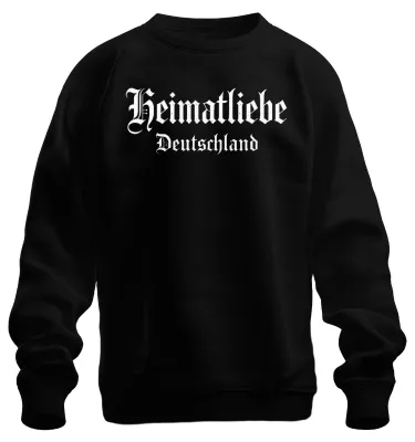 Produktbild von Heimatliebe Deutschland Frakturschrift patriotisch Retro Sweatshirt Pullover, Schwarz, L
