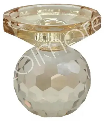 Image de Support-bougie LUNELLE, diamètre 9 cm, hauteur 11 cm, finition dorée