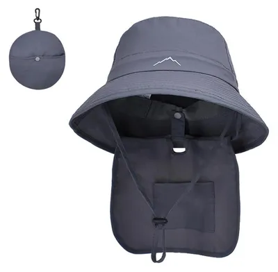Immagine prodotto di Cappello da sole con tesa larga, protezione UV, pieghevole, impermeabile, taglia unica, color grigio scuro