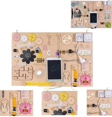 Produktbild von Moni Lernboard Lerntafel Big Holz elektronische Schreibtafel, Schloss. Steckdose rosa