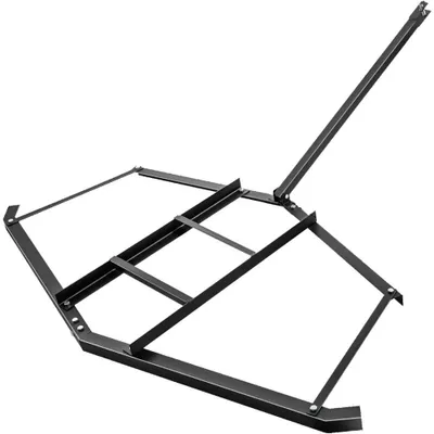 Image de Entrée pour niveleuse à gravier - Râteau déchaumeur de 152 cm - 2 supports réglables - Structure en acier robuste - Idéale pour les cours, les jardins et les champs - Facile à utiliser