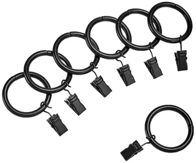 Produktbild von A. Basics Gardinenringe mit Clips, Vorhangringe Metall, 25 mm Innendurchmesser,