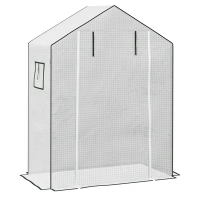 Immagine prodotto di Outsunny telone di ricambio per serre da giardino, 140 x 73 x 190 cm, pellicola di ricambio per serre con cerniera per finestre e porte, protezione anti-UV per piante da giardino, bianco