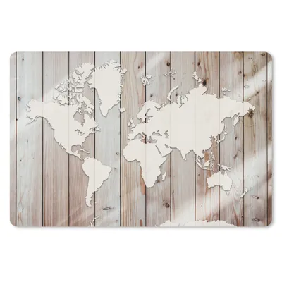 Produktbild von MuchoWow® Mauspad Mousepad Weltkarte - Holz - Einfach 27x18 cm - Mousepads - Maus Mat - Pad - Mausunterlage - Büroartikel - Desk Matten