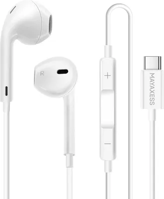 Produktbild von Mayaxess, USB-C Kabelkopfhörer mit Mikrofon für Google Pixel 10 Pro Fold, Weiß