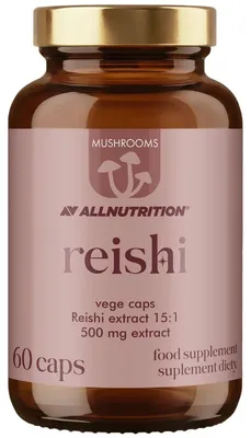 Produktbild von ALLNUTRITION Mushrooms Reishi 60 Kapseln Extrakt aus den Fruchtkörpern des Glänzenden Lackporlings