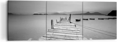 Produktbild von Bild auf Leinwand - Leinwandbild - Brücke See - 120x40cm - Wand Bild - Wanddeko - Wandbilder - Leinwanddruck - Bilder - Kunstdruck - Wanddekoration - Leinwand bilder - Wandkunst - CA120x40-3523