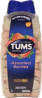 Immagine prodotto di Tums Ultra 1000 antiacido, frutti di bosco assortiti, 265 compresse masticabili