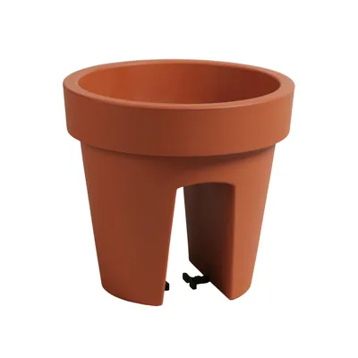Obrázok produktu pre Balkonový květináč na zábradlie 24,5 cm Okrúhly cihlová 5 L