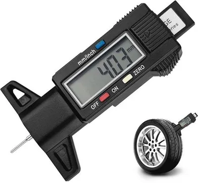 Produktbild von Profiltiefenmesser mit LCD-Display - Digitale Tiefenmessung für Auto, Lkw und Motorrad