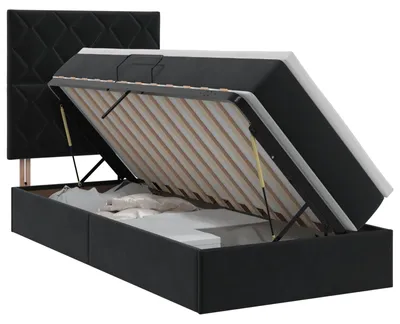 Immagine prodotto di vidaXL Letto contenitore con materasso Nero 100 x 200 cm Velluto