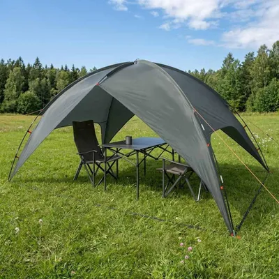 Produktbild von Campingzelt mit Regenhaube wasserdicht Kuppel Olivegrün - Campingzelte c2534